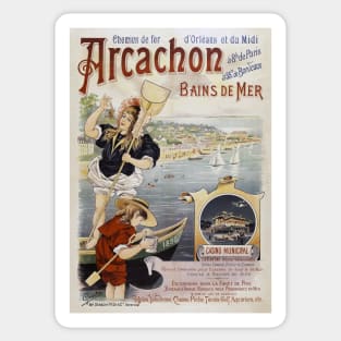 Arcachon France Vintage Poster 1896 Sticker